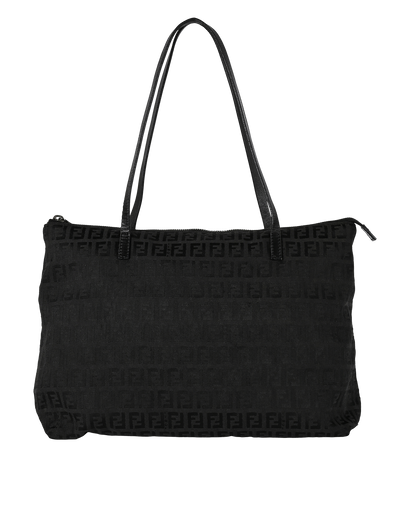Zucca Zip Tote, £375, Handbags, Black, Canvas, Front view